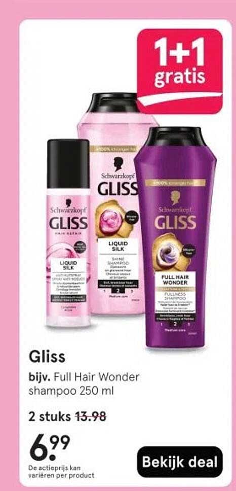 Gliss bijv. Full Hair Wonder shampoo 250 ml