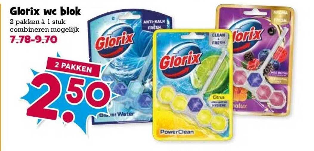 Glorix wc blok 2 pakken à 1 stuk combineren mogelijk