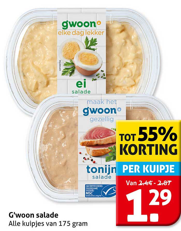 G'woon salade Alle kuipjes van 175 gram