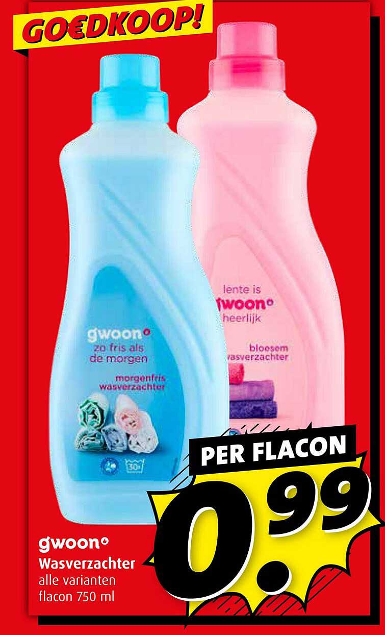 gwoon® Wasverzachter alle varianten flacon 750 ml