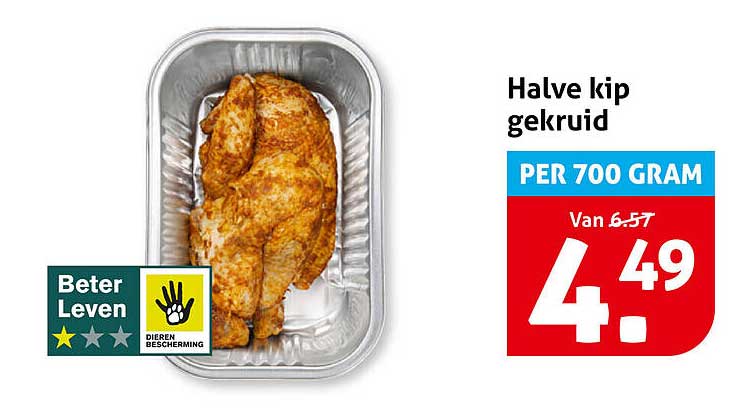 Halve kip gekruid