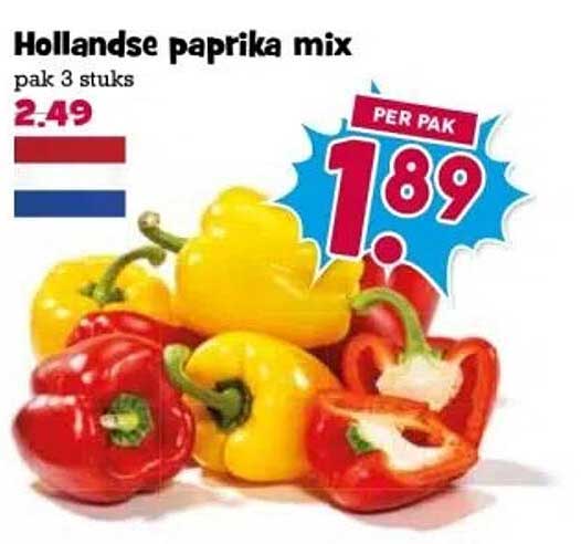Hollandse paprika mix pak 3 stuks