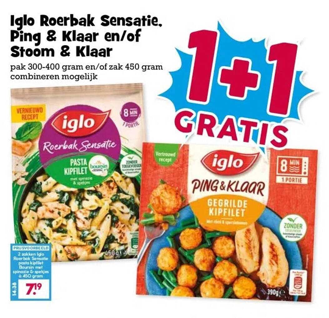 Iglo Roerbak Sensatie, Ping & Klaar en/of Stoom & Klaar