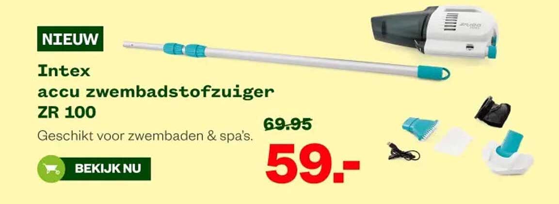 Intex accu zwembadschoonzuiger ZR 100