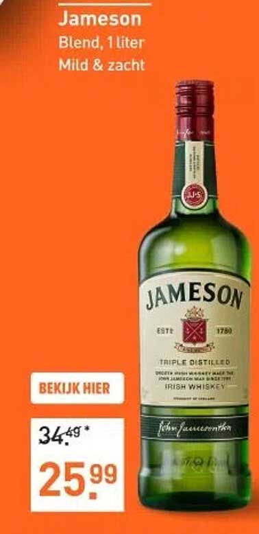 Jameson Blend, 1 liter Mild & zacht