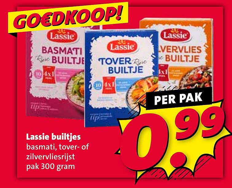Lassie bultjes basmati, tover- of zilvervliesrijst pak 300 gram