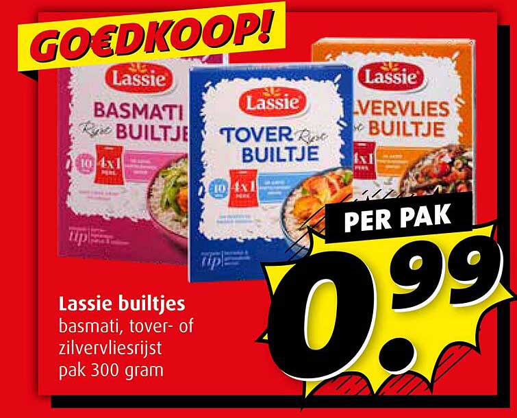 Lassie bultjes basmati, tover- of zilvervliesrijst pak 300 gram