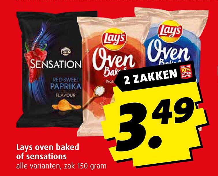 Lays oven baked of sensations alle varianten, zak 150 gram