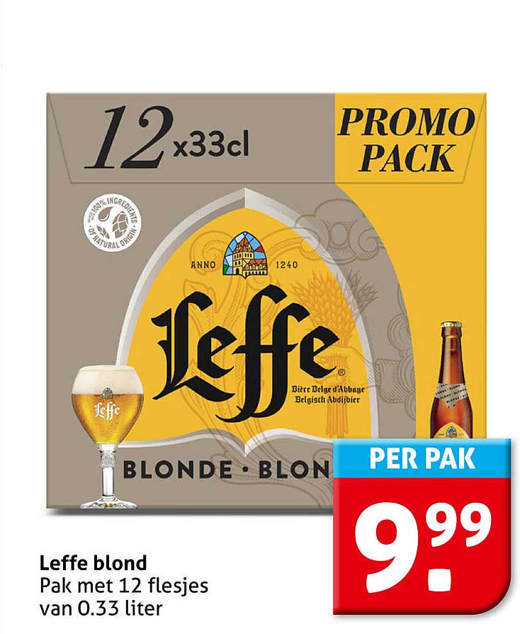 Leffe blond Pak met 12 flesjes van 0.33 liter