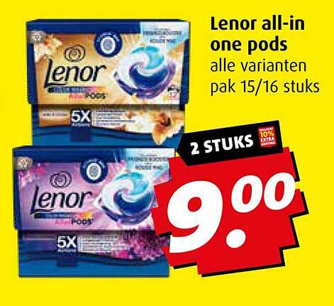 Lenor all-in one pods alle varianten pak 15/16 stuks