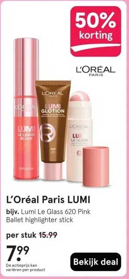 L’Oréal Paris LUMI bijv. Lumi Le Glass 620 Pink Ballet highlighter stick