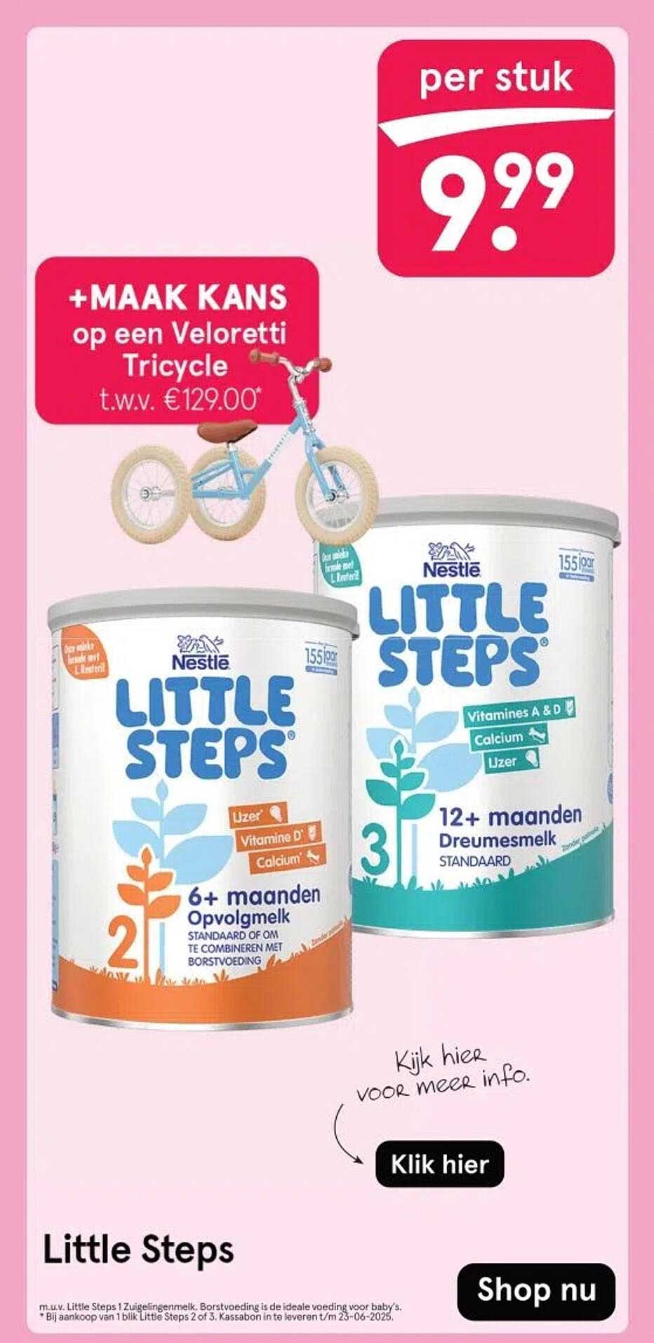 Nestlé Little Steps 2 en 3 – Opvolgmelk per stuk €9,99