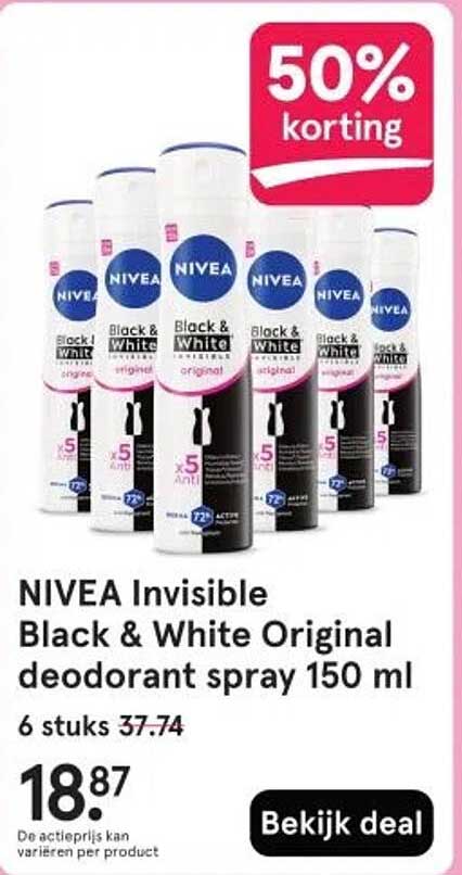 NIVEA Invisible Black & White Original deodorant spray 150 ml