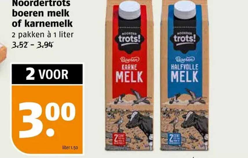 Noordertrots boeren melk of karnemelk