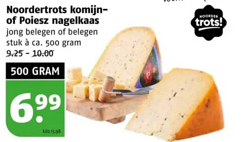 Noordertrots komijn- of Poiesz nagelkaas jong belegen of belegen stuk à ca. 500 gram