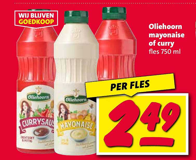 Oliehoorn mayonaise of curry fles 750 ml
