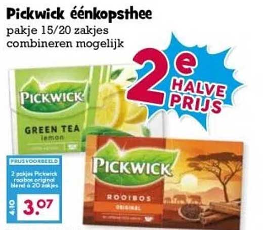 Pickwick éénkopsthee pakje 15/20 zakjes
