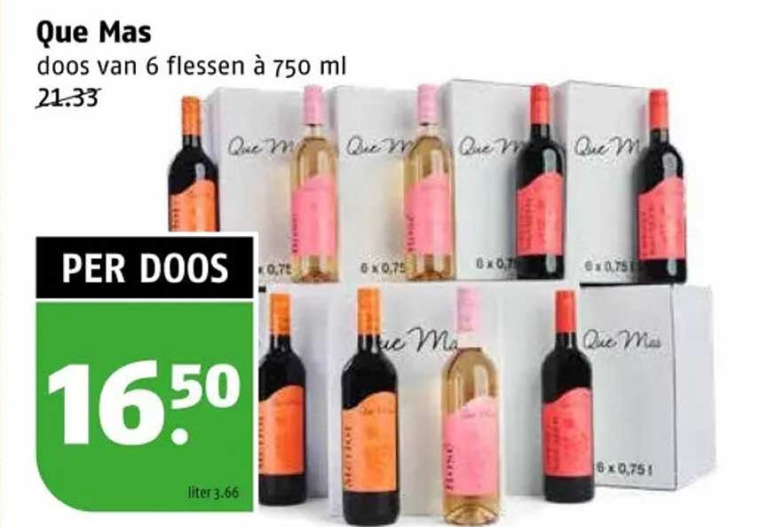 Que Mas doos van 6 flessen à 750 ml