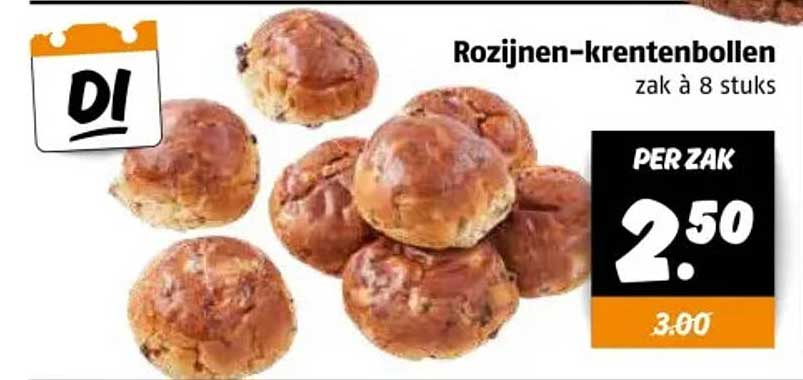 Rozijnen-kretenbollen zak à 8 stuks