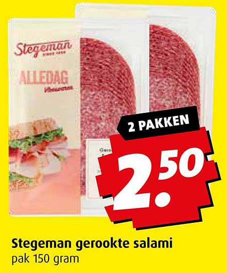 Stegeman gerookte salami pak 150 gram