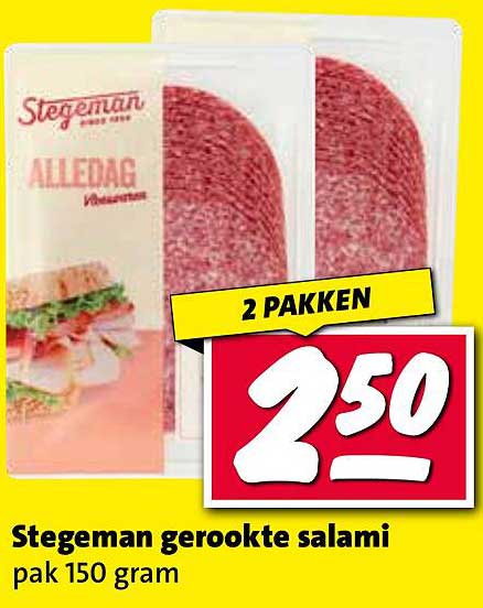 Stegeman gerookte salami pak 150 gram