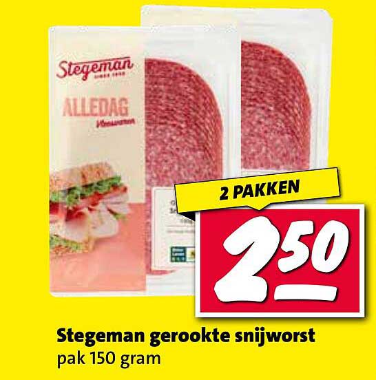 Stegeman gerookte snijworst pak 150 gram