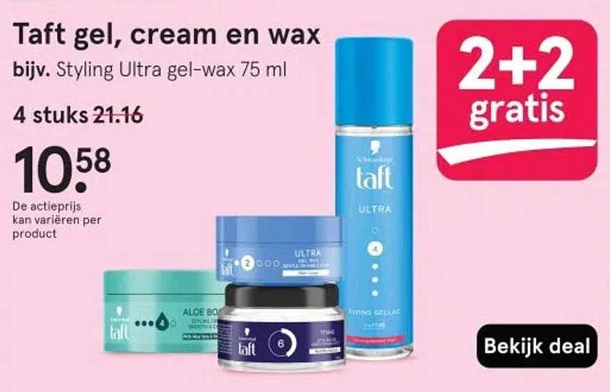 Taft gel, cream en wax bijv. Styling Ultra gel-wax 75 ml