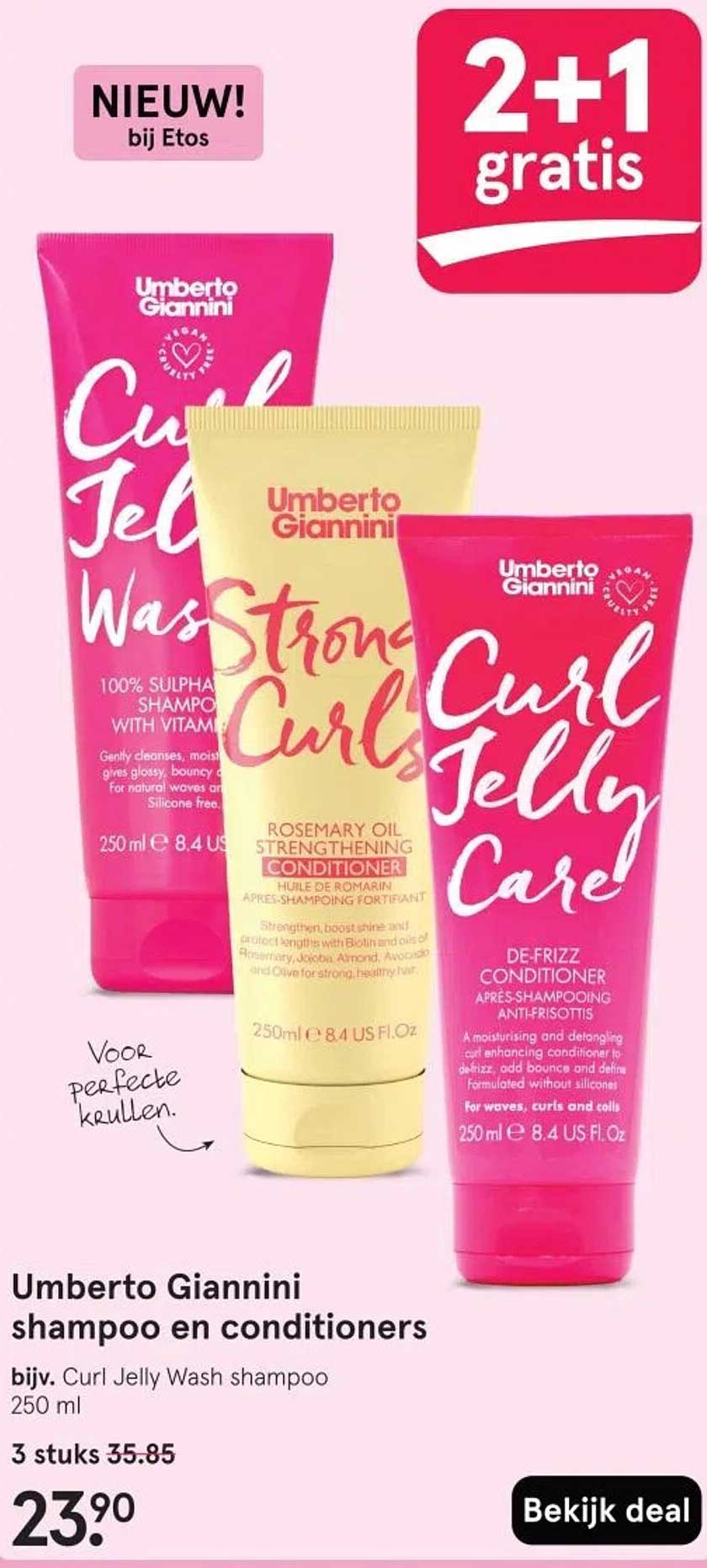 Umberto Giannini shampoo en conditioners bijv. Curl Jelly Wash shampoo 250 ml