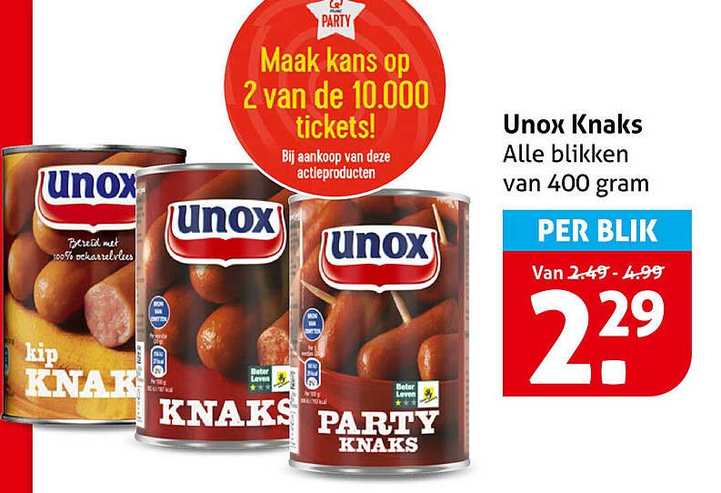 Unox Knaks Alle blikken van 400 gram