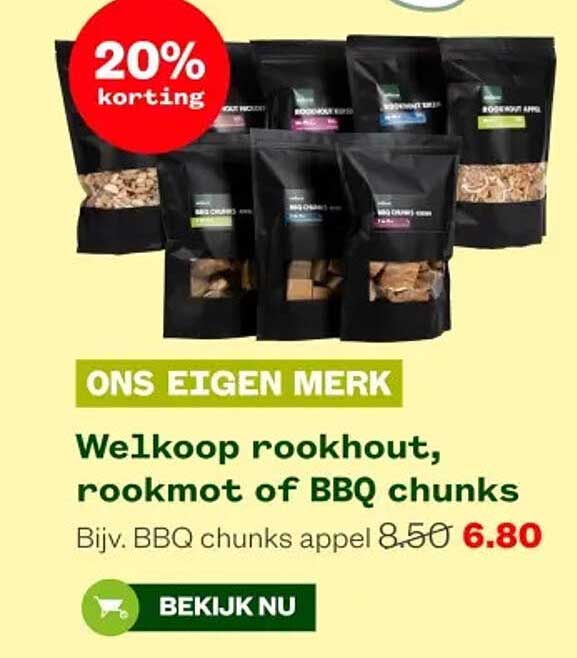 Welkoop rookhout, rookmot of BBQ chunks