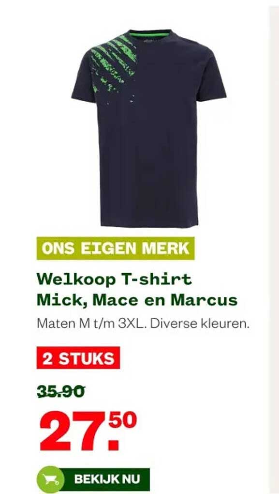 Welkoop T-shirt Mick, Mace en Marcus