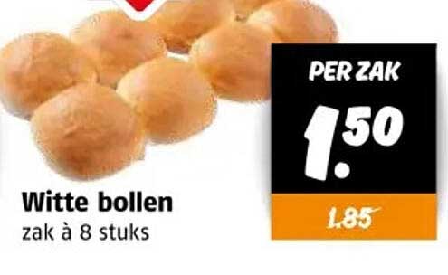 Witte bollen zak à 8 stuks