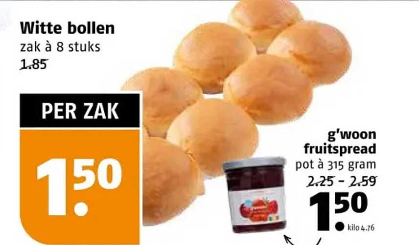 Witte bollen zak à 8 stuks