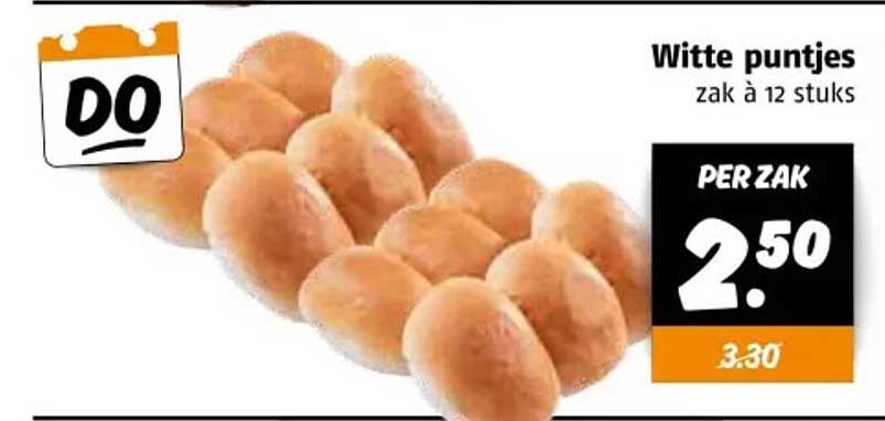 Witte puntjes zak à 12 stuks