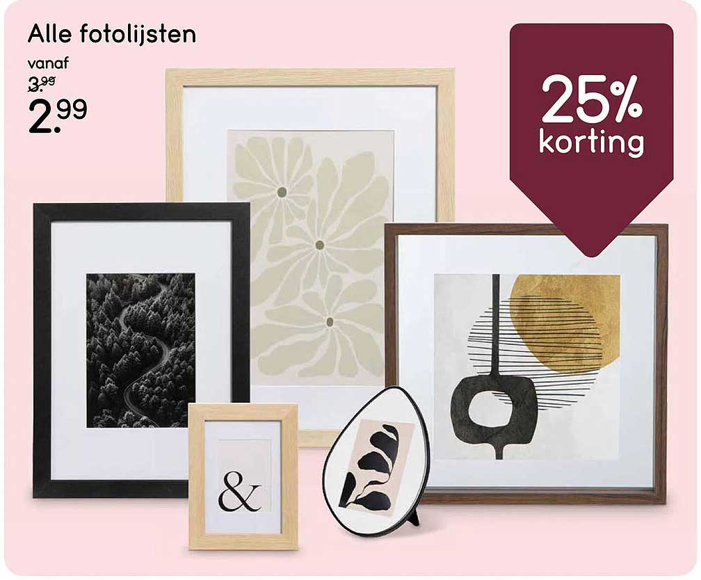 Alle fotolijsten 25% korting