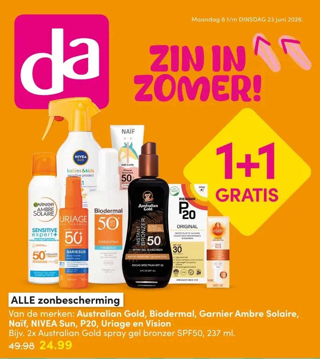 ALLE zonbescherming 1+1 GRATIS