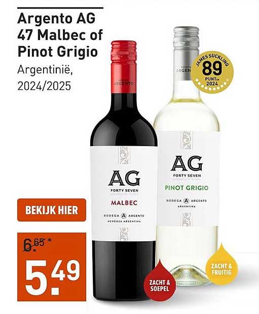 Argento AG 47 Malbec of Pinot Grigio Argentinië, 2024/2025