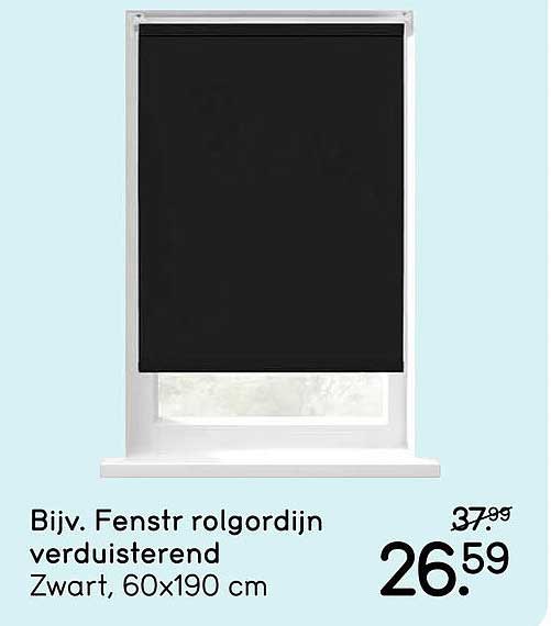 Bijv. Fensr rolgordijn verduisterend Zwart, 60x190 cm