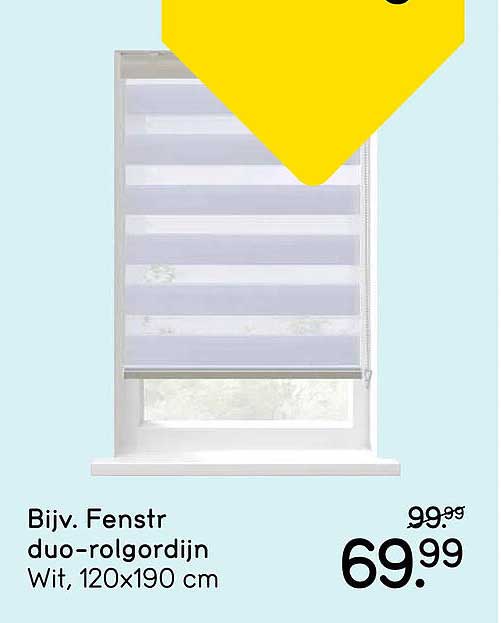 Bijv. Fenstr duo-rolgordijn Wit, 120x190 cm