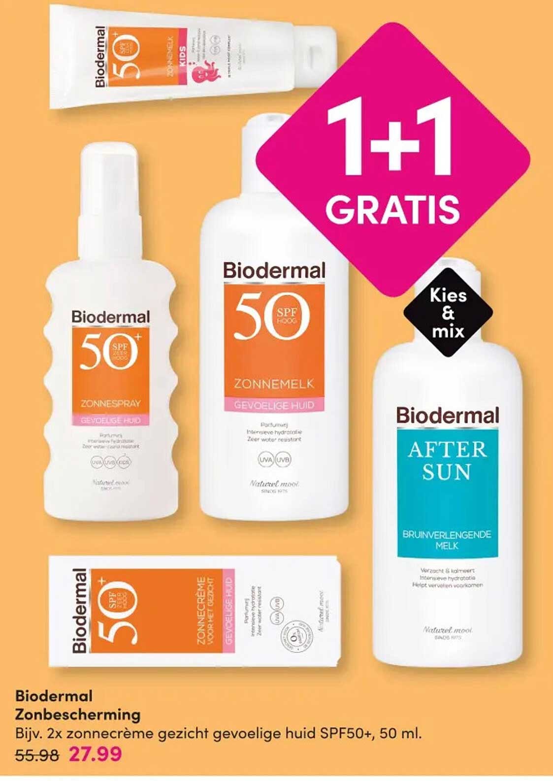 Biodermal Zonbescherming 1+1 GRATIS