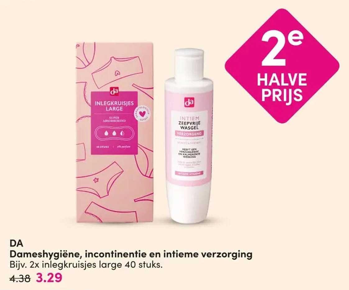 Dameshygiëne, incontinentie en intieme verzorging 2e halve prijs