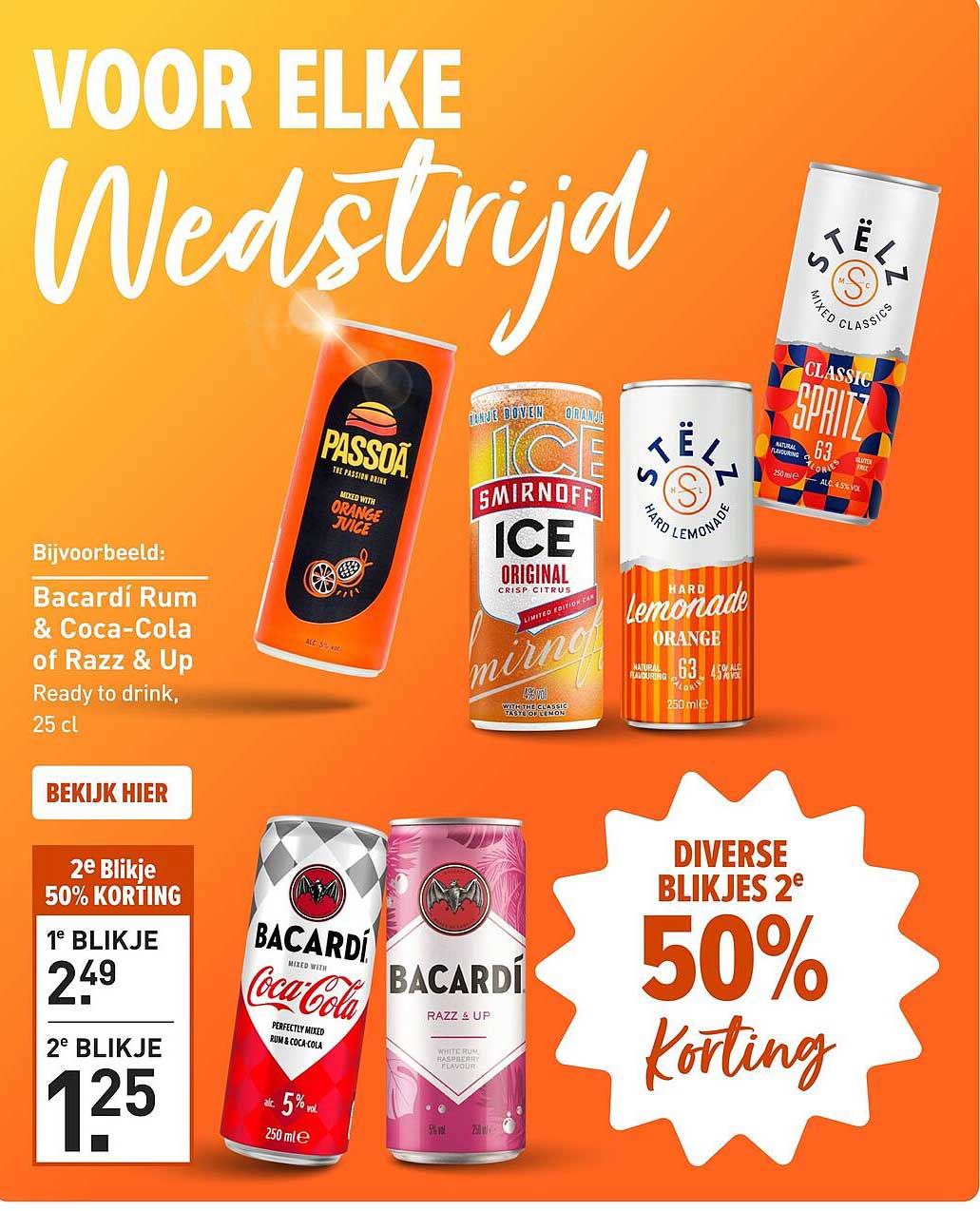 Diverse blikjes 2e 50% korting