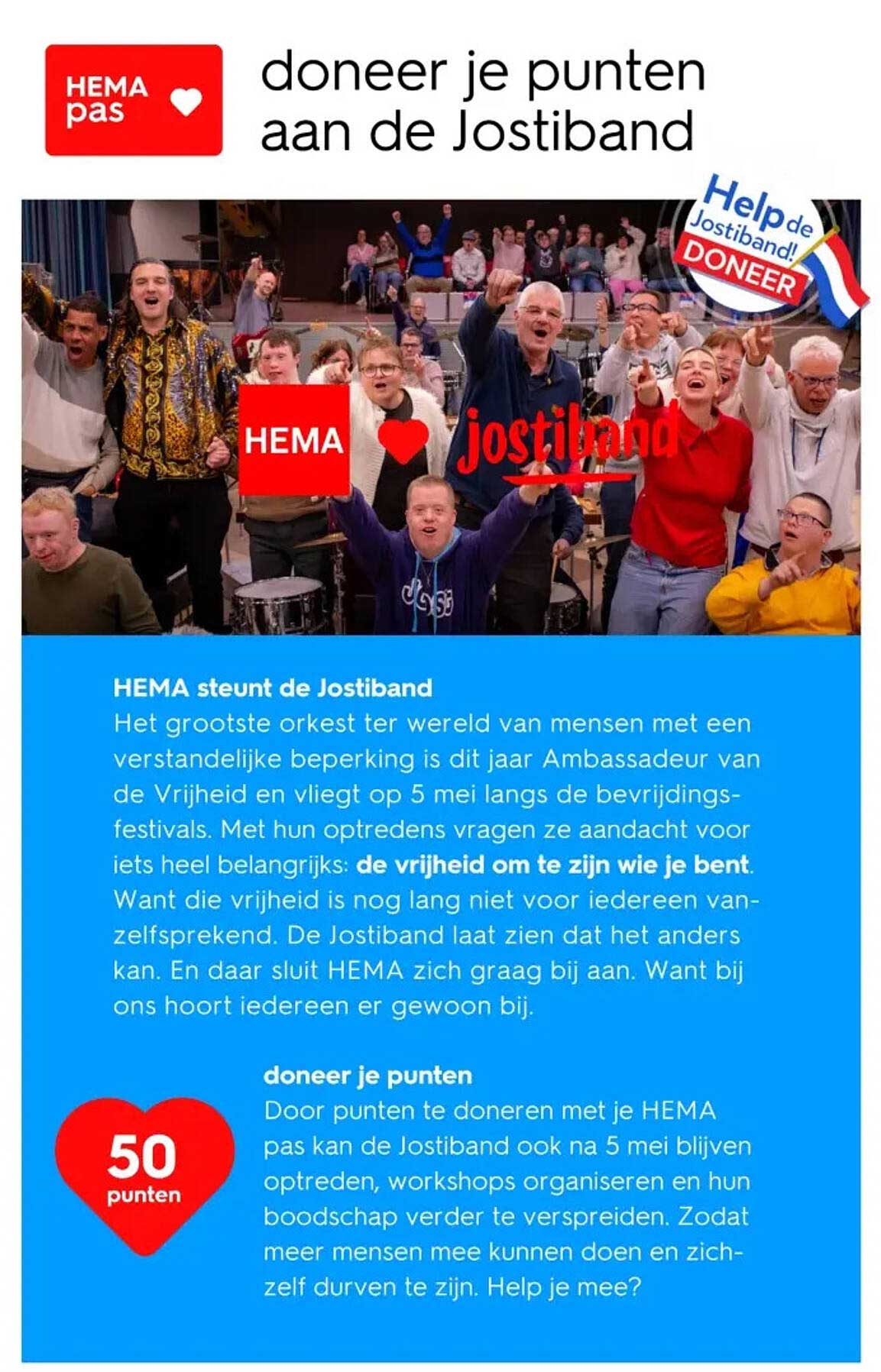 doneer je punten aan de Jostiband