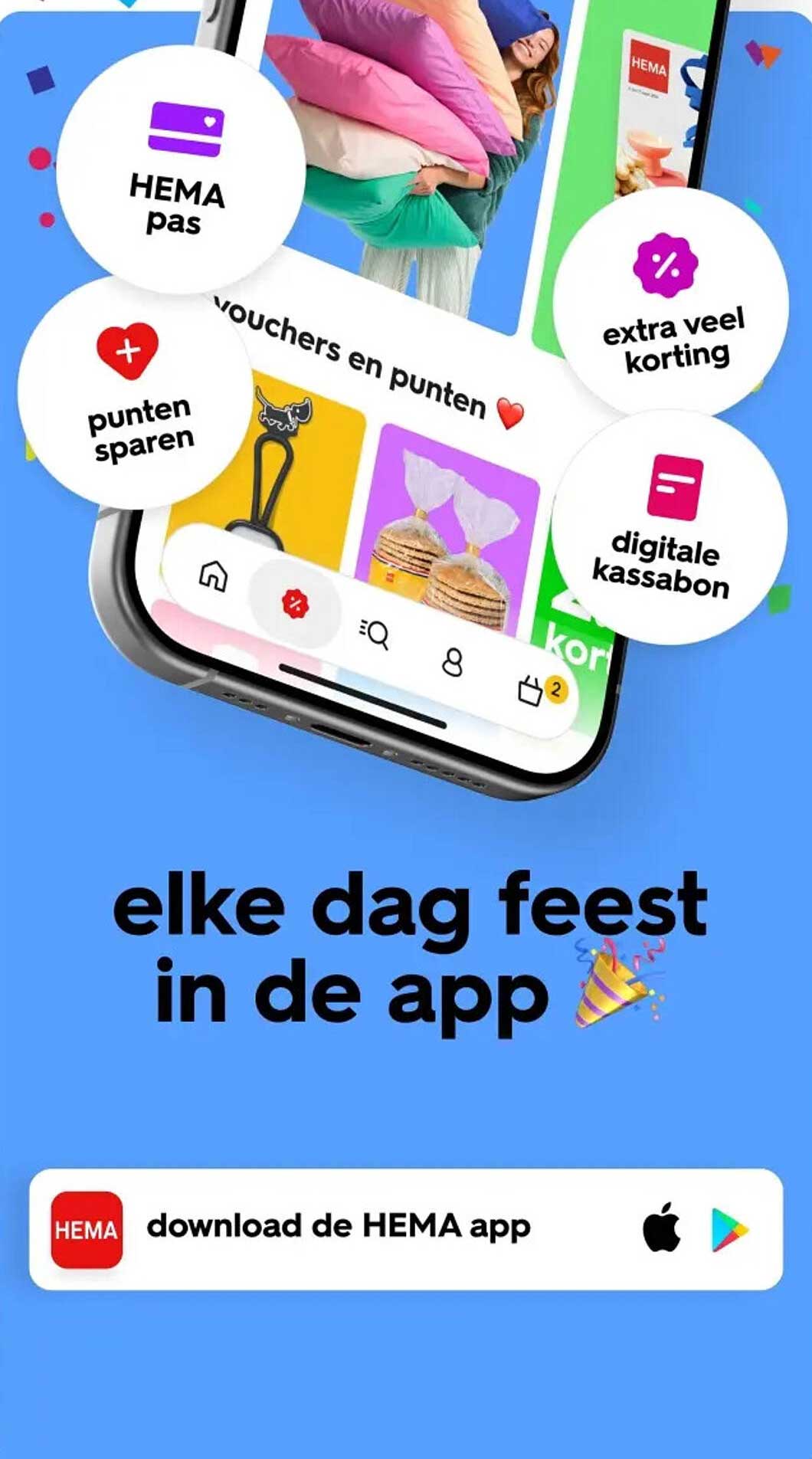 elke dag feest in de app