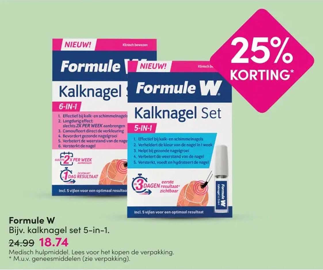 Formule W Bijv. kalknagel set 5-in-1. 25% KORTING*