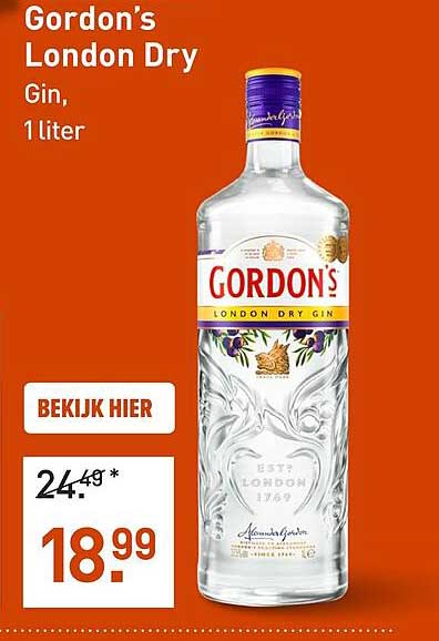Gordon's London Dry Gin, 1 liter