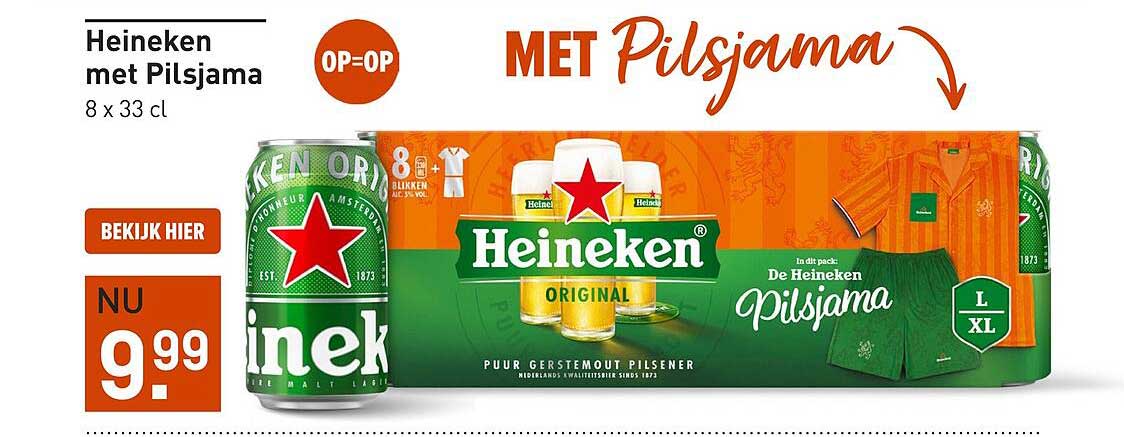 Heineken met Pilsjama 8 x 33 cl MET Pilsjama