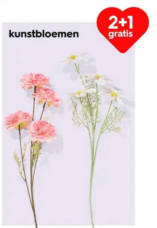kunstbloemen 2+1 gratis