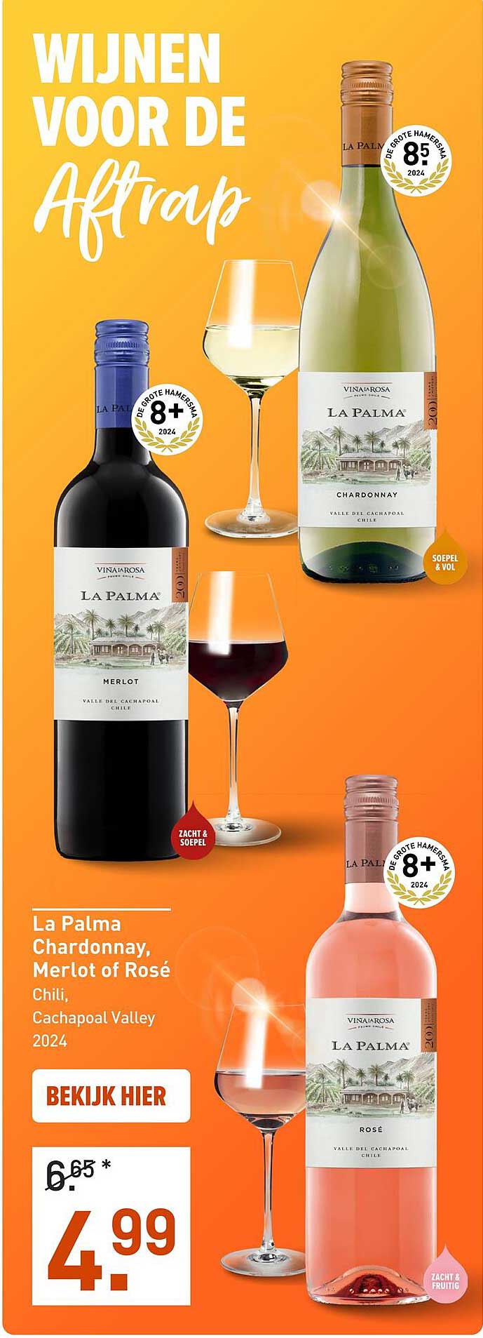 La Palma Chardonnay, Merlot of Rosé Chili, Cachapoal Valley 2024