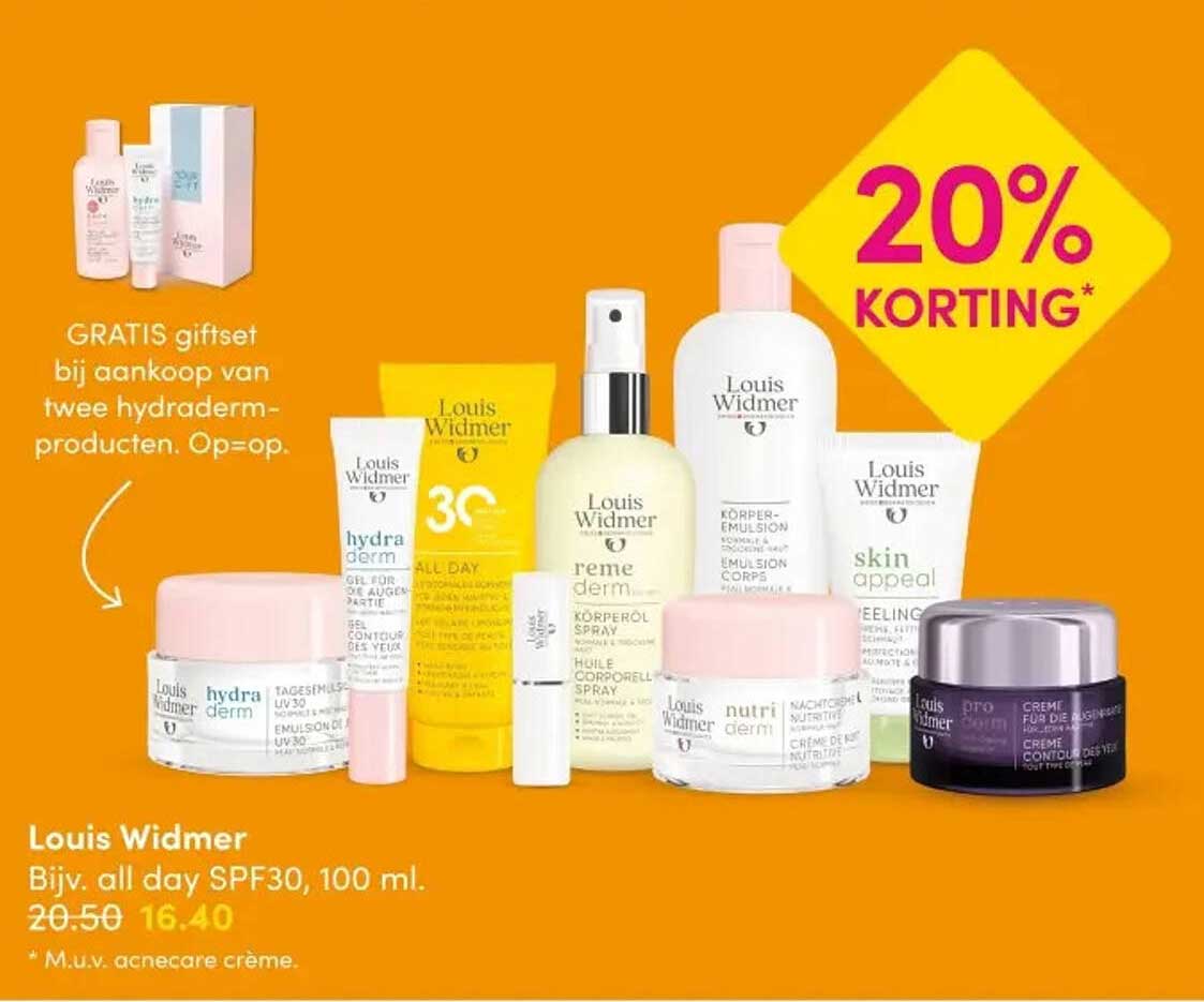 Louis Widmer Bijv. all day SPF30, 100 ml. 20% KORTING*